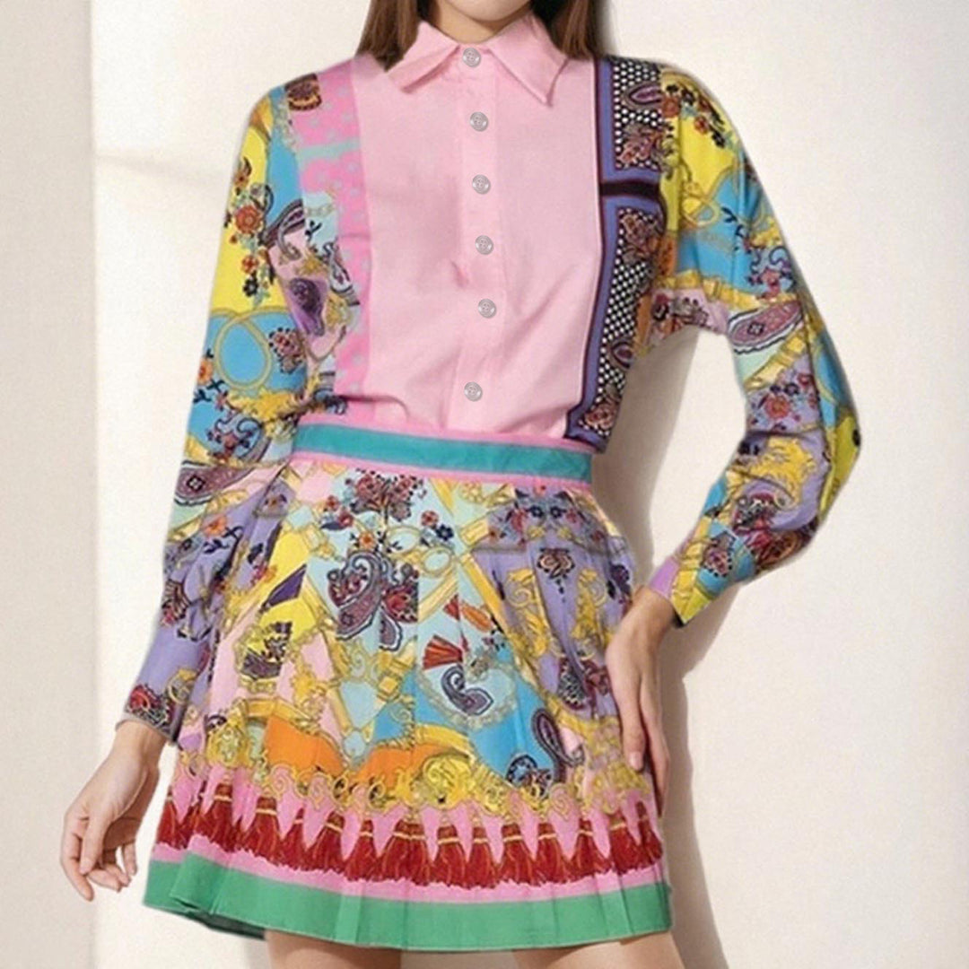 Robe chemise pour femmes avec impression élaborée et coupe ajustée Chic & Stil