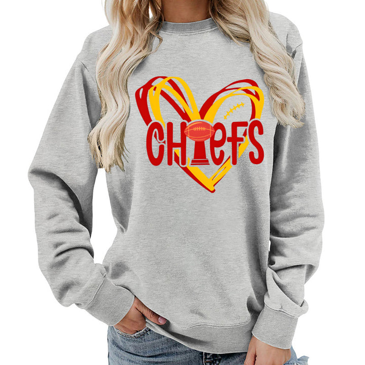 Sweat-shirt pour femmes avec design de cœur et graphiques sportifs créatifs Chic & Stil