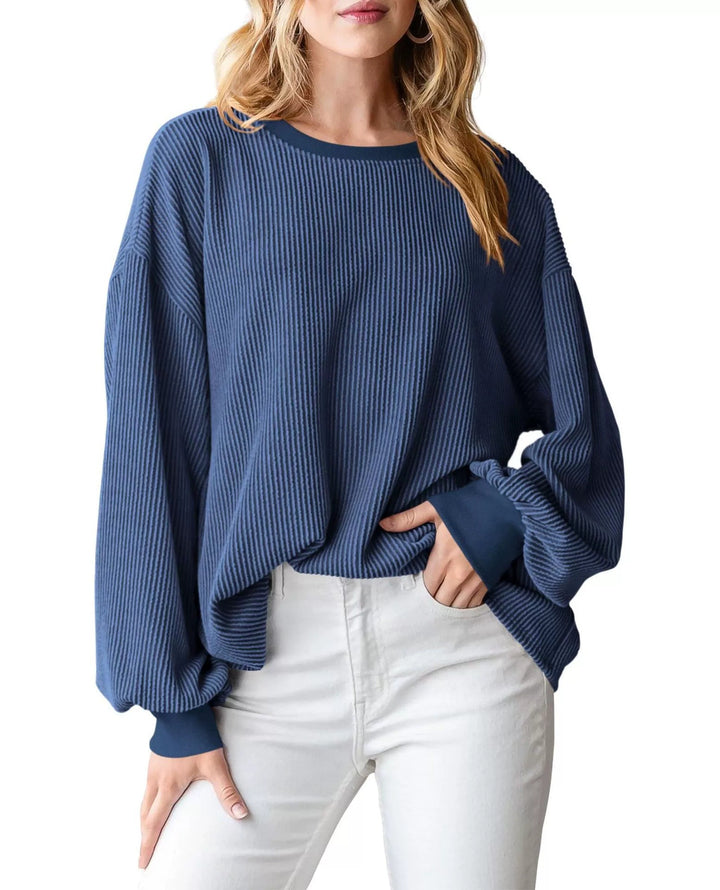 Pull en rib avec des manches amples pour femmes Lune London