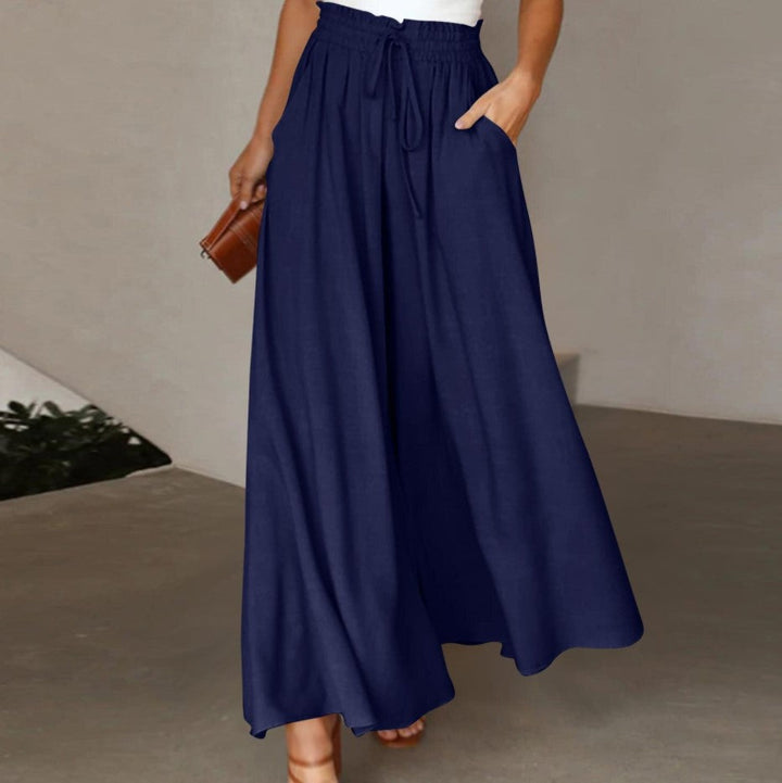Lune London | Women's elegant and airy wide pants with elastic waistband and pockets