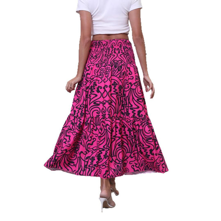 Lune London ruffled maxi skirt for women with gathered belt
