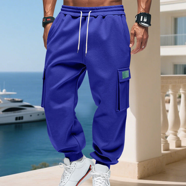 Men's cargo jogger pants with elastic waistband and practical pockets Lune London