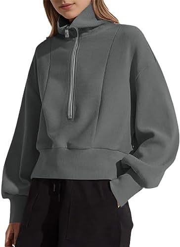 Pull-over zippé sportif pour femmes avec col montant Lune London