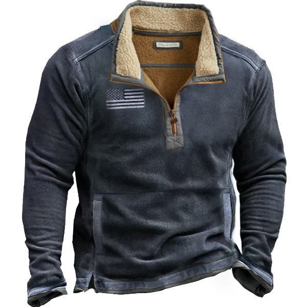 Fleece jacket for men with high collar and practical zip opening Lune London