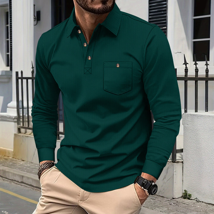 Men's Long Sleeve Polo Lune London