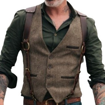Trendy leather vest for men with practical pockets Lune London