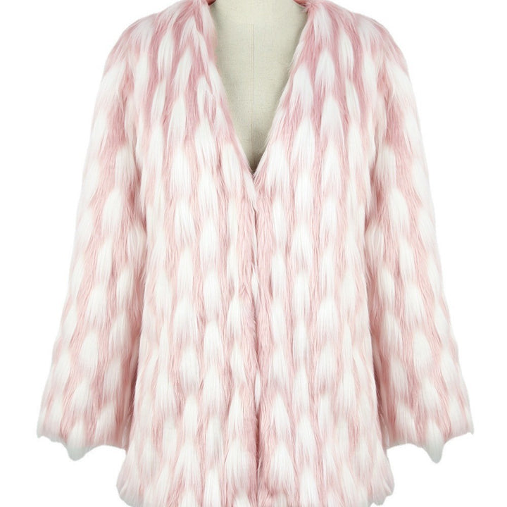 Women Long Faux Fur Jacket with Cozy Cut and Casual Chic Design