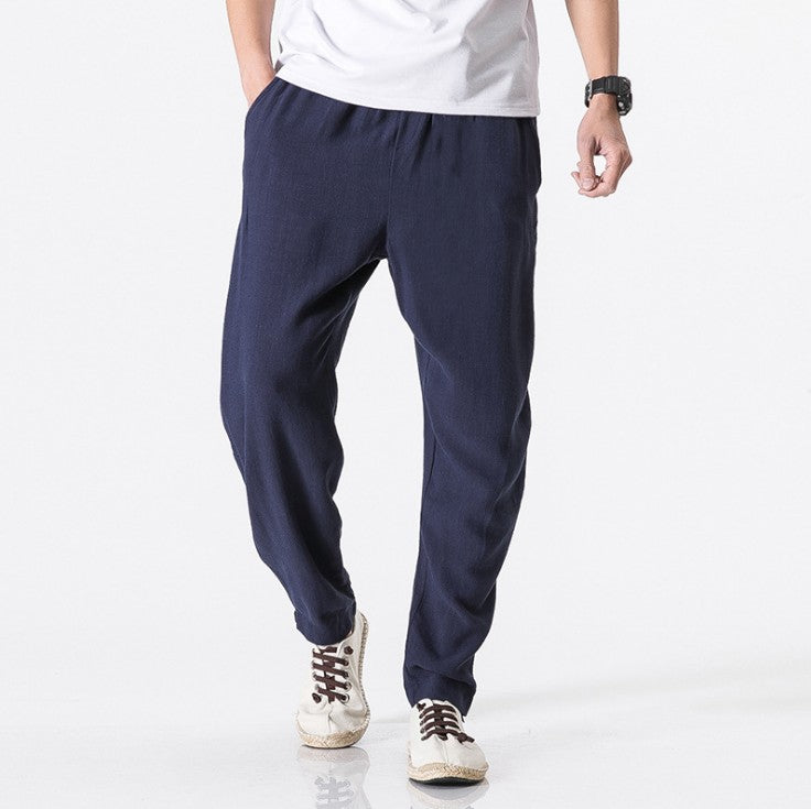 Casual harem pants for men in breathable linen material Lune London