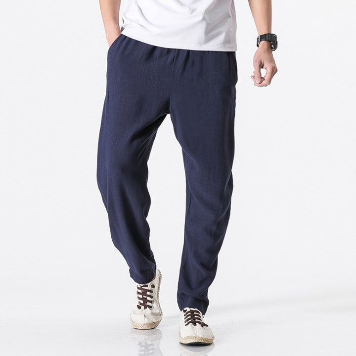 Casual harem pants for men in breathable linen material Lune London