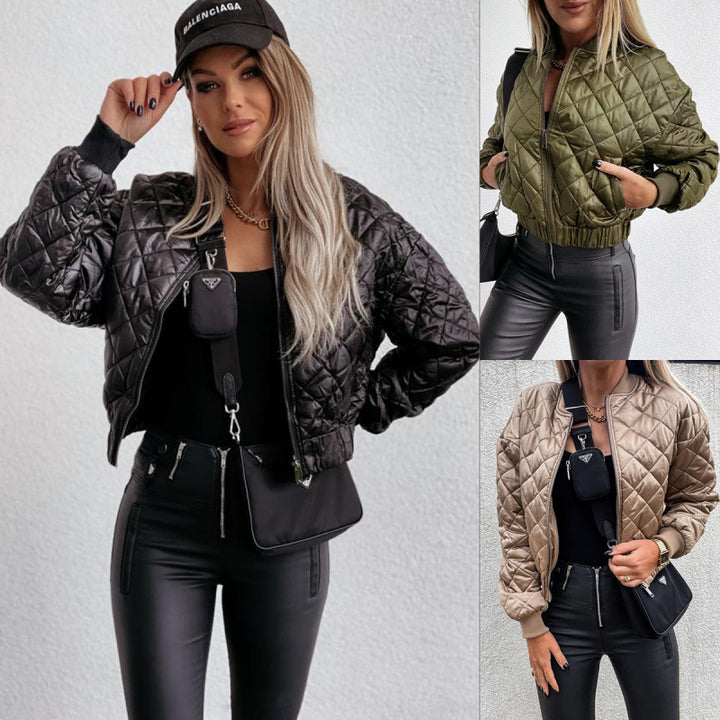 Quilted jacket for women with elastic waist and practical pockets Lune London