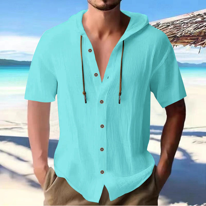 Casual short-sleeve shirt for men with hood Lune London