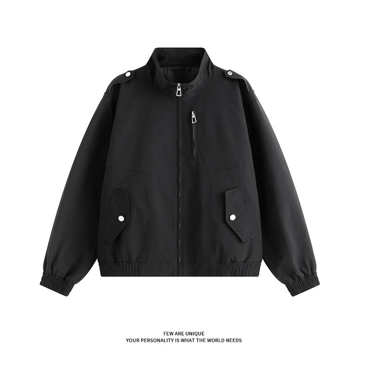 Practical leisure jacket for men with stand-up collar and side bellows pockets Lune London