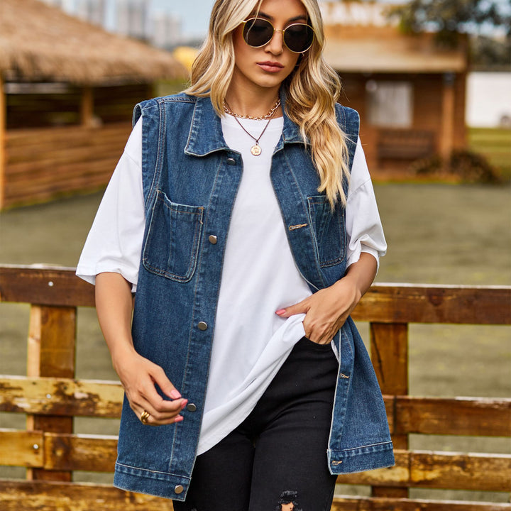 Ladies oversized denim jacket with stylish design and practical pockets Lune London