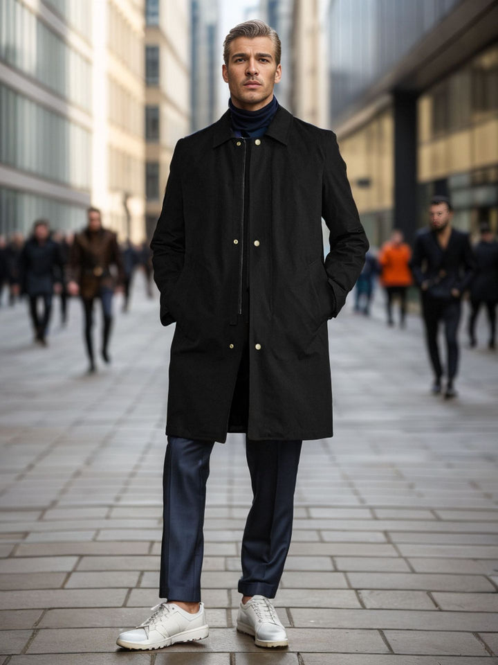 Elegant transitional coat for men with practical pockets and water-repellent fabric Lune London
