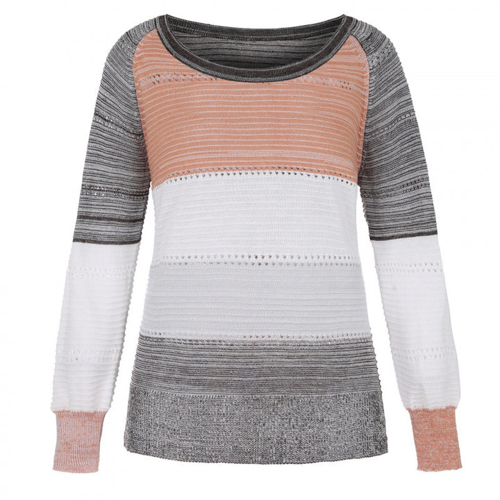 Lightweight striped knit pullover for women Lune London