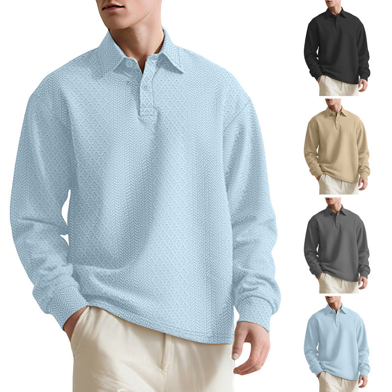 Men's long sleeve shirt with textured surface and elegant button placket Lune London