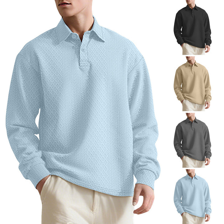 Men's long sleeve shirt with textured surface and elegant button placket Lune London