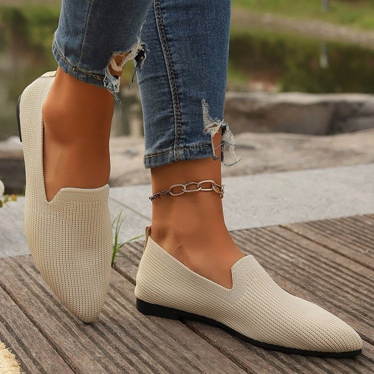 Ladies Breathable Knit Slip-On Shoes Lune London