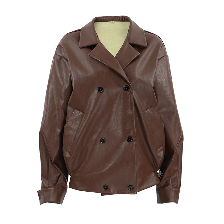 Oversized faux leather jacket for women with a modern design Lune London