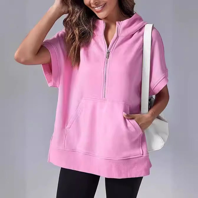 Casual hooded sweatshirt for women with zipper Lune London