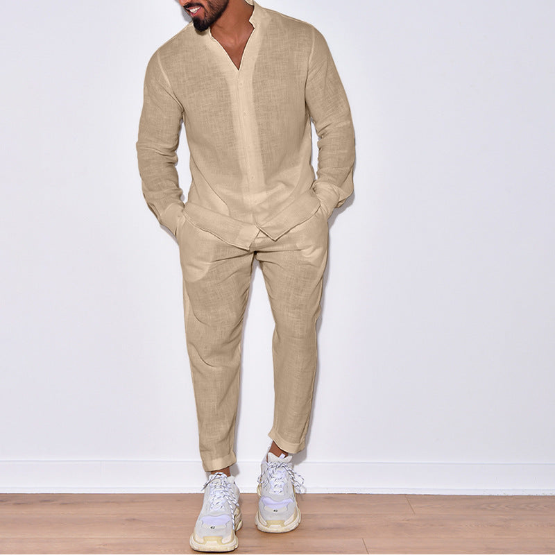 Linen suit for men with a modern cut and a casual chic look and style