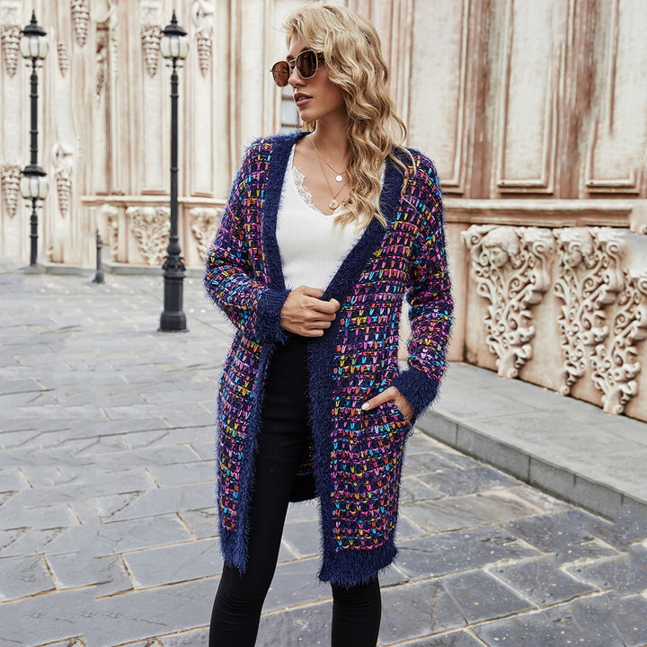Cardigan coloré pour femmes avec textures et ourlet effiloché Chic & Stil