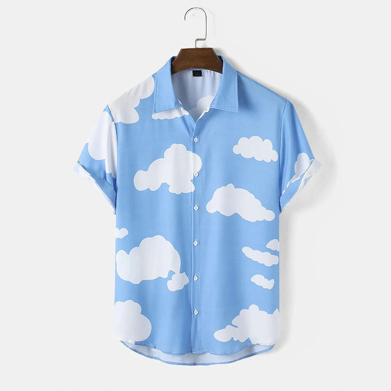 Short sleeve shirt for men with cloud pattern Lune London
