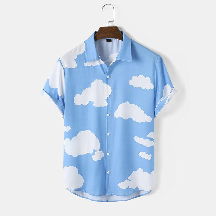 Short sleeve shirt for men with cloud pattern Lune London