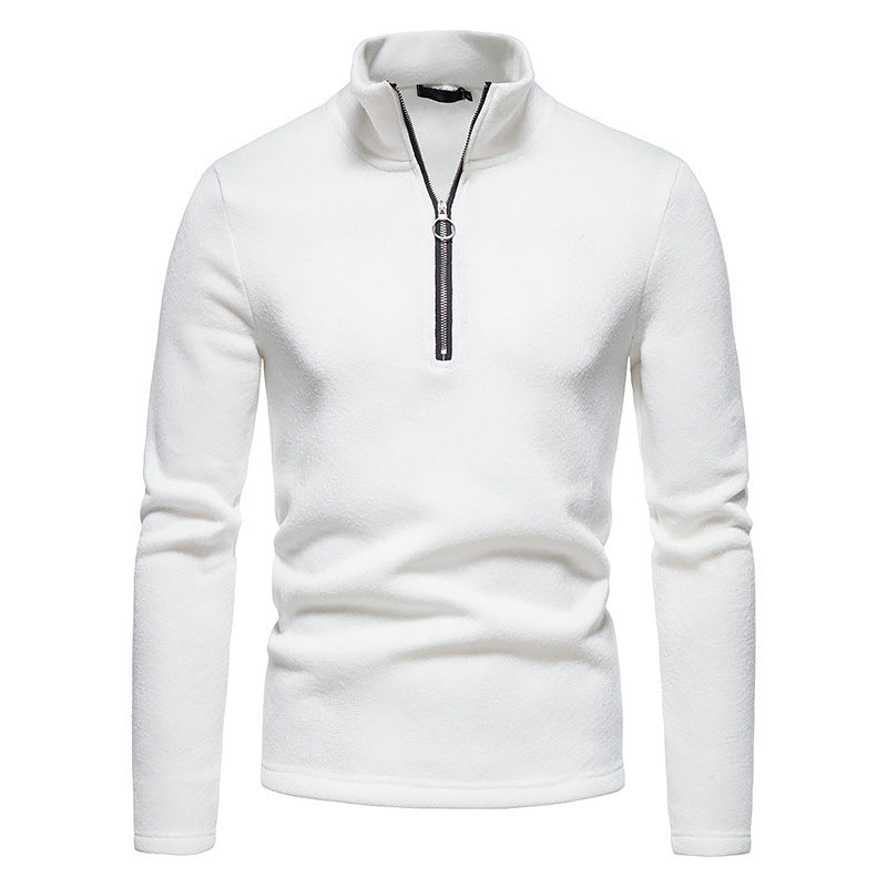 Sporty pullover for men with high collar and innovative zipper Lune London