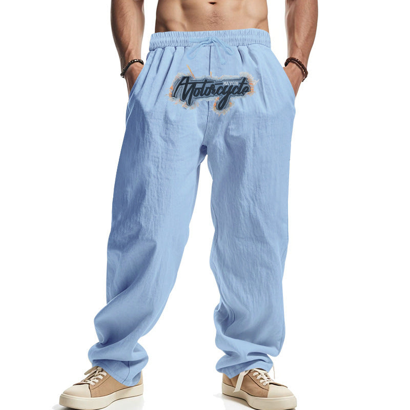 Casual men's pants with elastic waistband and unique graphic print Lune London
