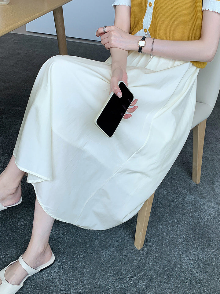 Jupe midi pour femmes avec taille élastique et ourlet évasé Chic & Stil