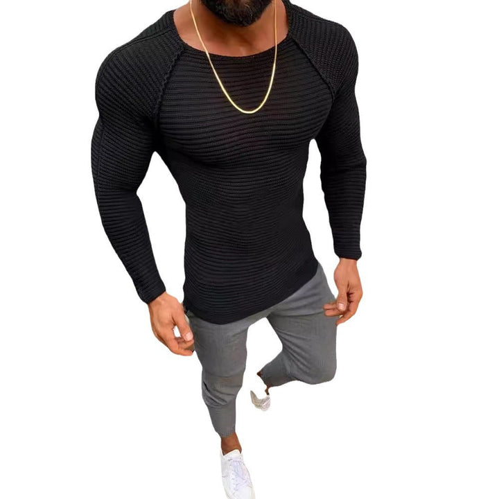 Men's Long Sleeve Knitted Shirt with Elegant Structure Lune London