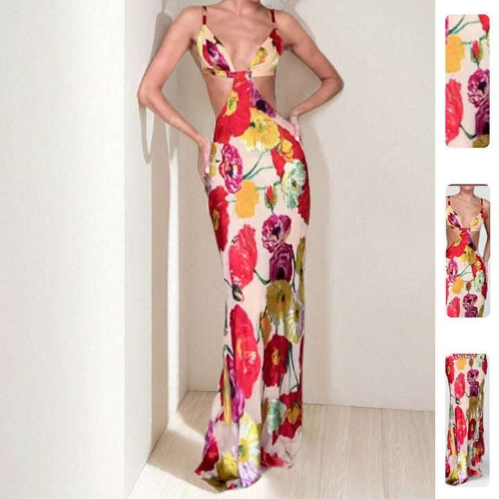Robe Maxi Élégante Femme avec Découpe Florale et Design Découpé Chic & Stil