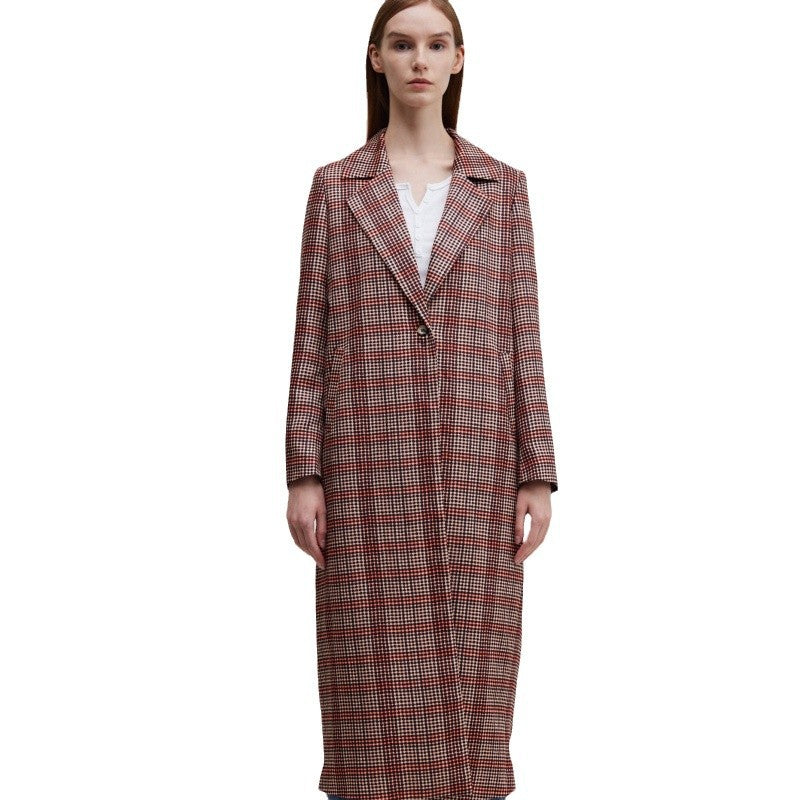 Women checkered coat elegant with double breasted and relaxed fit Lune London