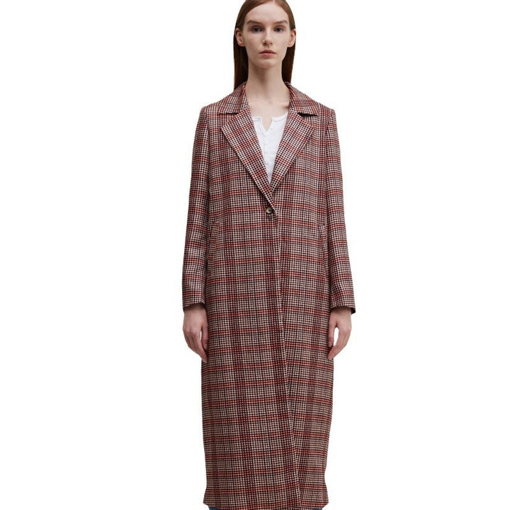 Women checkered coat elegant with double breasted and relaxed fit Lune London