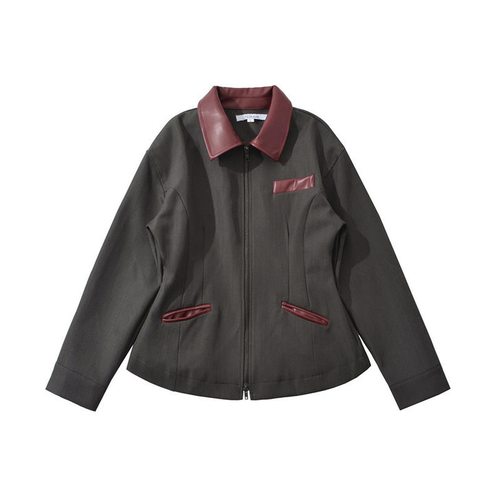 Ladies fashionable transition jacket with high collar and practical flap pockets Lune London