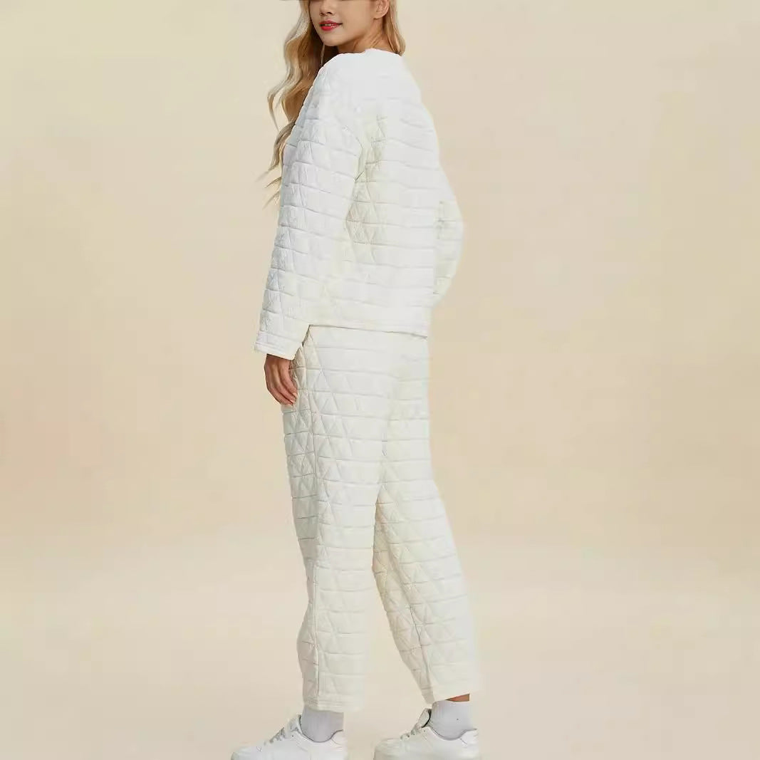 Ladies Chic and Stylish Quilted Loungewear Set