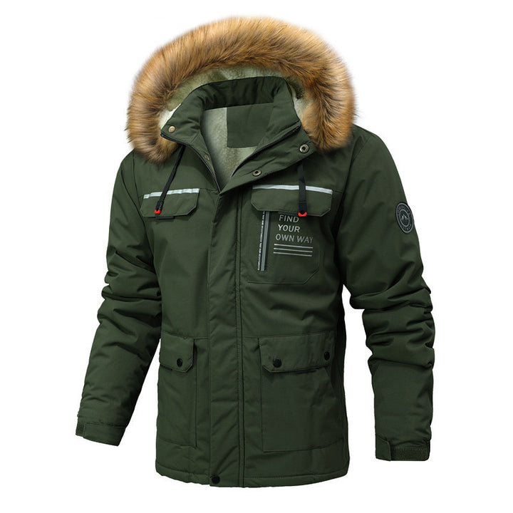 Parka isolé pour hommes avec capuche amovible et doublure en teddy Lune London