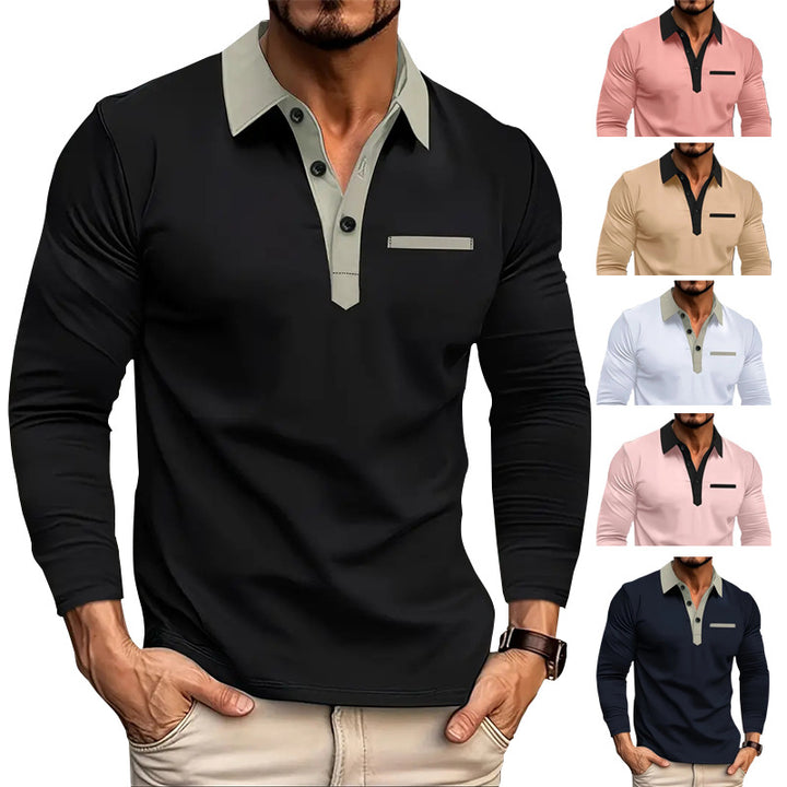 Men's polo shirt with modern collar and practical chest pocket Lune London