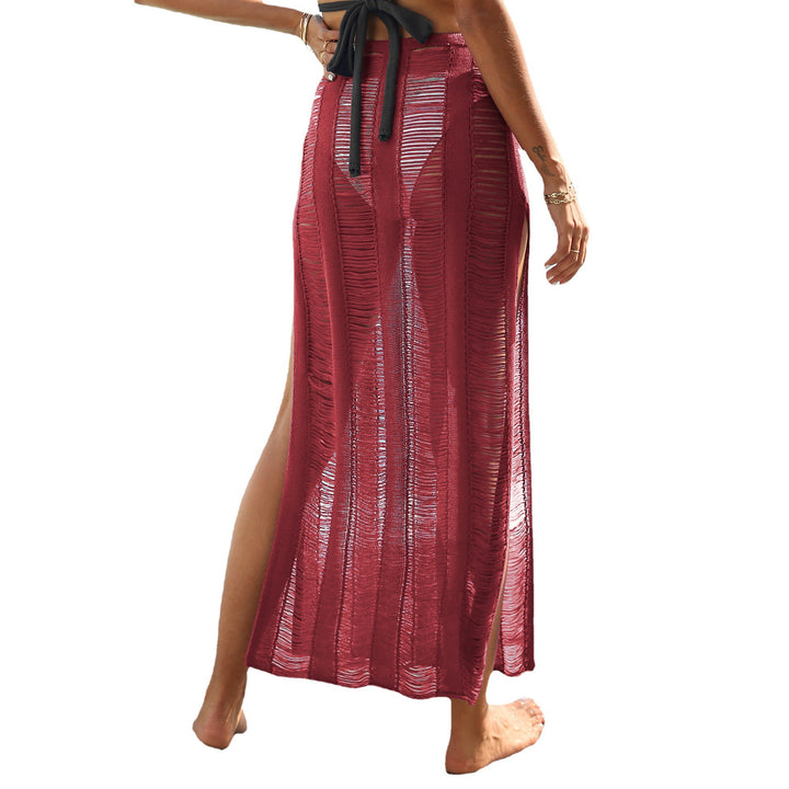 Women Maxi Skirt Beach Vertical Stripes Transparent Chic and Style