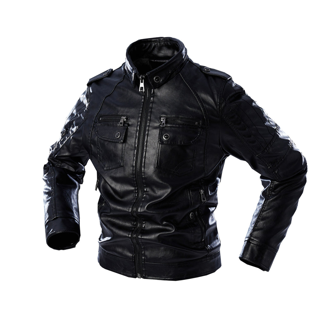 Casual leather jacket for men with multiple pockets Lune London