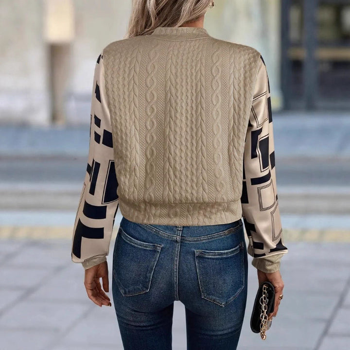 Veste bomber décontractée pour femmes avec surface texturée et design moderne Chic & Stil