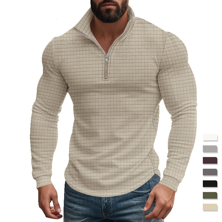 Functional T-shirt for men with high collar and textured design Lune London