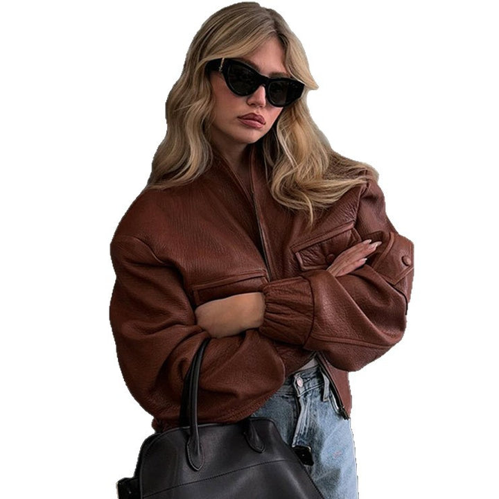 Veste en cuir synthétique stylée pour femmes avec détail décoratif Chic & Stil