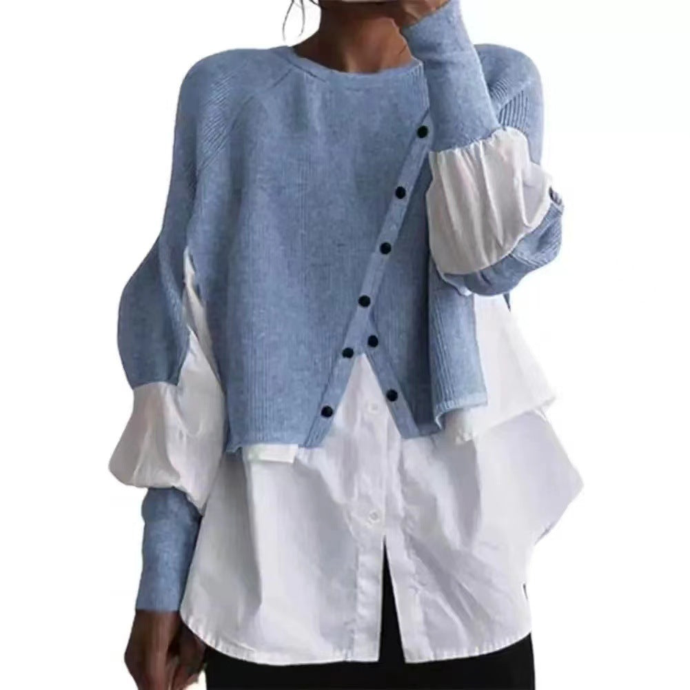 Pull féminin en couches avec col à la mode Chic & Stil