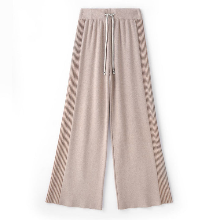 Pantalons plissés décontractés pour femmes avec taille élastique et poches latérales Chic & Stil