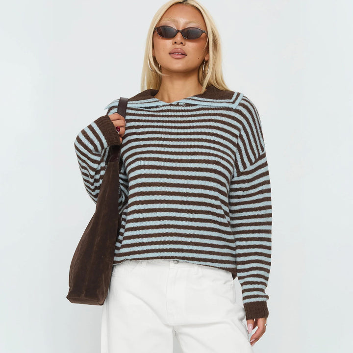 Striped hoodie for ladies with casual fit and soft material Lune London