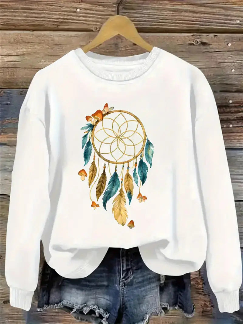 Sweatshirt pour femme avec design artistique de capteur de rêves Chic & Stil