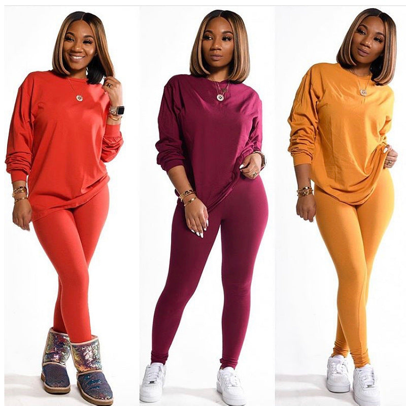 Women's Long Sleeve Pajama Set with Elastic Pants Lune London