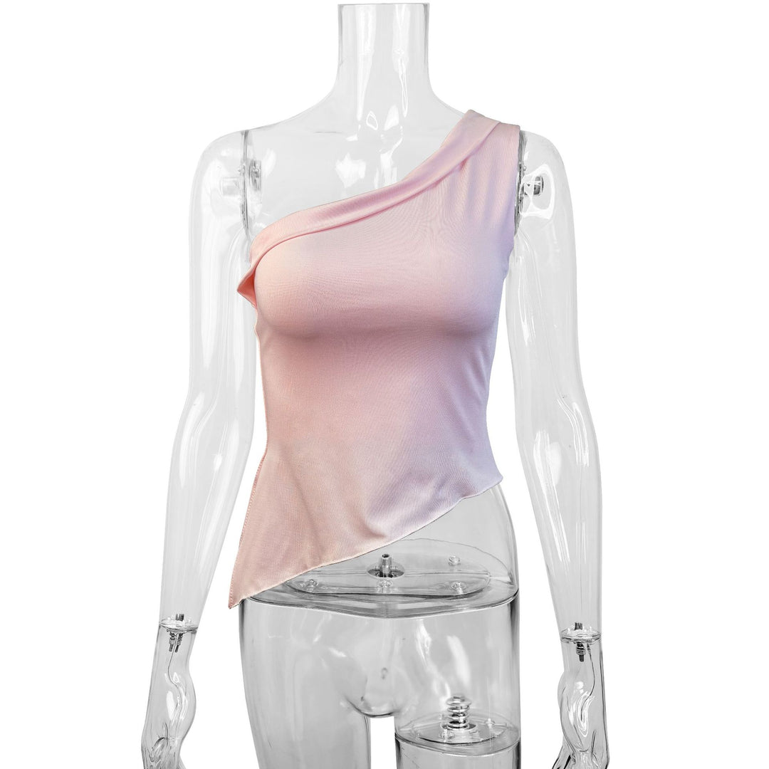 Women's asymmetrical top with off-the-shoulder design and elegant draping Lune London
